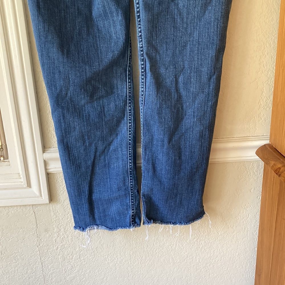 Lane Bryant Distressed Raw Frayed Hem Five Pocket Straight Leg Jeans Size 14 - Picture 7 of 14